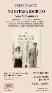 Read more about the article No estaba escrito. Ana Villanueva