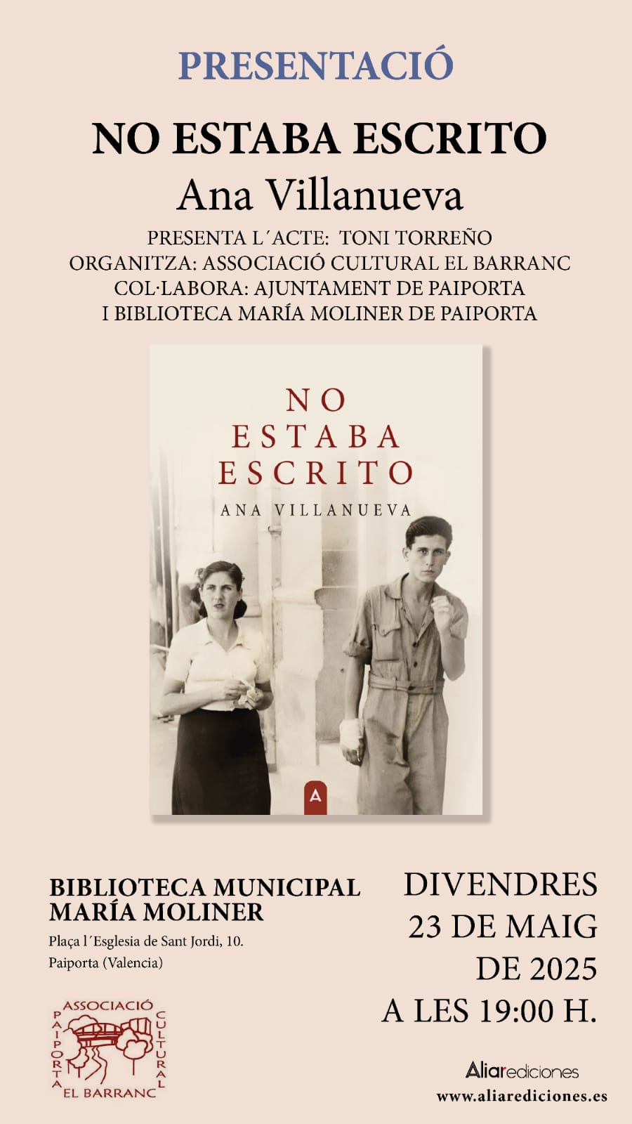 Read more about the article No estaba escrito. Ana Villanueva